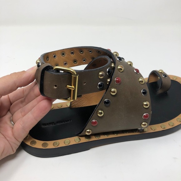 Isabel Marant Roman Empire Gladiator Sandals Womens 38 8 Leather Boho Summer - Picture 8 of 16